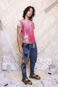 RS25 JAI CAP SLEEVE PANEL TOP - MOTTLED CORAL