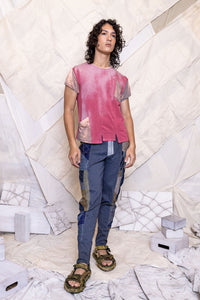 RS25 JAI CAP SLEEVE PANEL TOP - MOTTLED CORAL