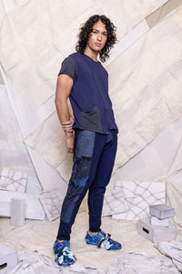 RS25 JAI CAP SLEEVE PANEL TOP - INK CHARCOAL