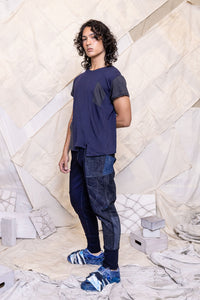 RS25 JAI CAP SLEEVE PANEL TOP - INK CHARCOAL