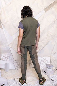 RS25 JAI CAP SLEEVE PANEL TOP - KHAKI OLIVE