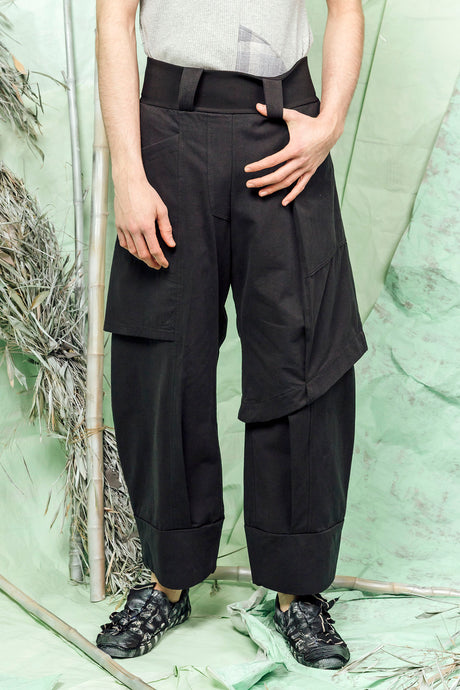 SL26 ADDIS LAYERED WIDE PANTS - ONYX