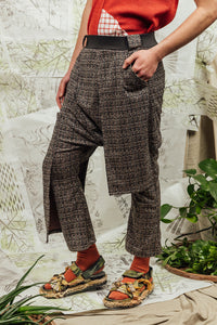 SL24 ADRIA DROP CRUTCH PANTS - ABSTRACT TAMARIND