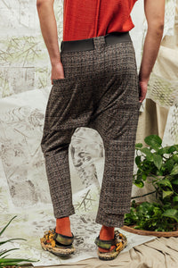 SL24 ADRIA DROP CRUTCH PANTS - ABSTRACT TAMARIND