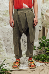 SL24 ADRIA DROP CRUTCH PANTS - KHAKI