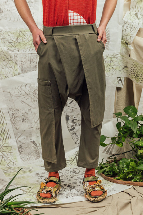 SL24 ADRIA DROP CRUTCH PANTS - KHAKI