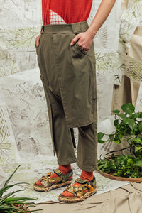 SL24 ADRIA DROP CRUTCH PANTS - KHAKI