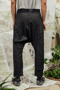 SL24 ADRIA DROP CRUTCH PANTS - OBSIDIAN CHECK