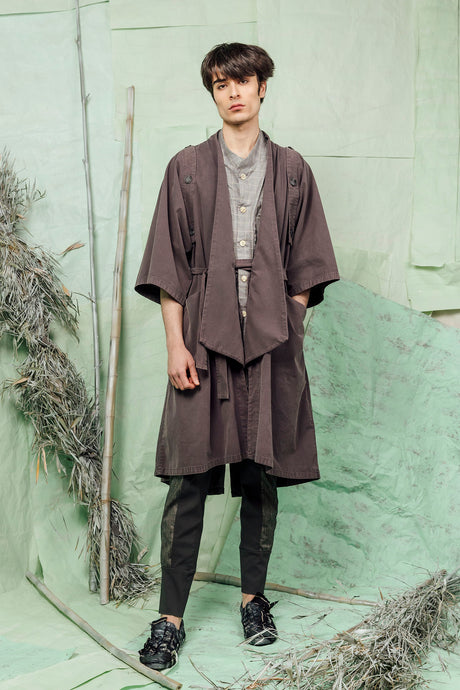 SL26 AKIYA KIMONO DETACH JACKET - SLATE ACIDWASH