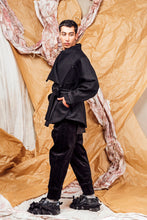 Load image into Gallery viewer, AW25 AMANE WRAP RUCHE COAT - OBSIDIAN