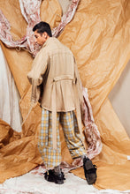 Load image into Gallery viewer, AW25 AMANE WRAP RUCHE COAT - SAND PINSTRIPE