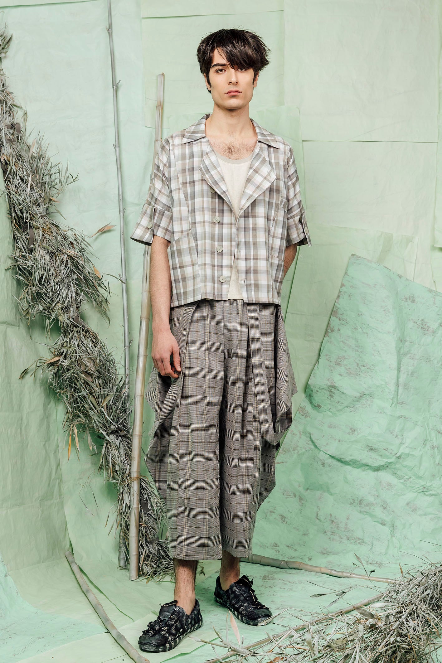 SL26 CADEAU BOXY SHIRT JACKET - MOONSTONE CHECK