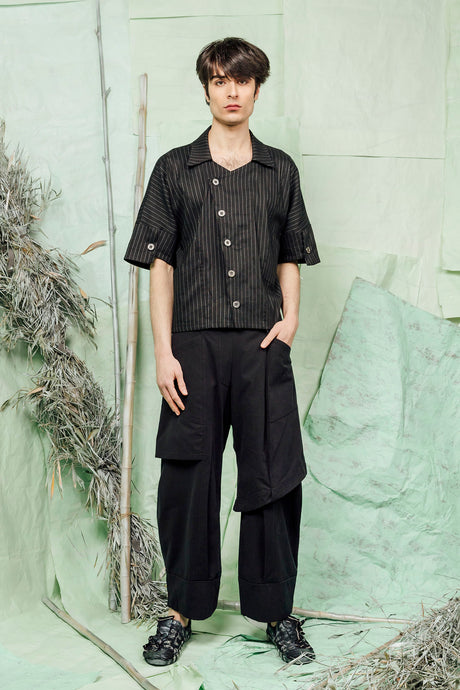 SL26 CADEAU BOXY SHIRT JACKET - OBSIDIAN PINSTRIPE