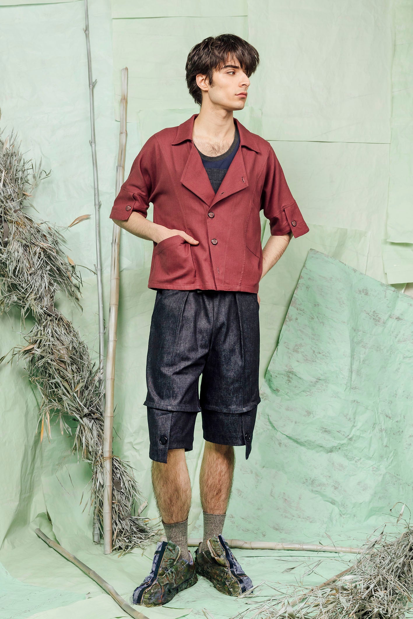 SL26 CADEAU BOXY SHIRT JACKET - ROSEWOOD