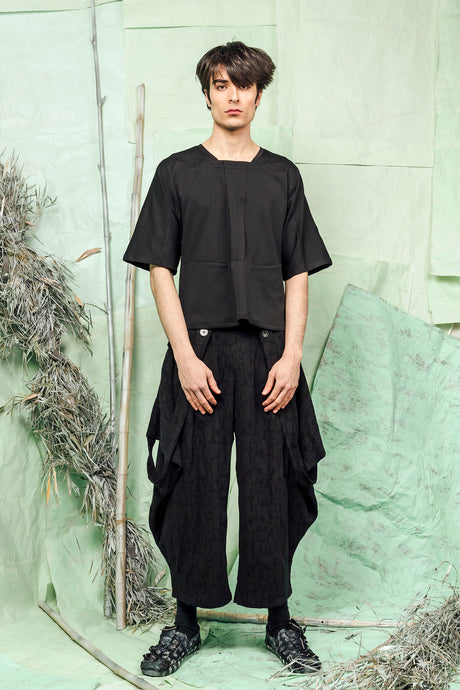 Obsidian, Smart-Casual, Relaxed, Androgynous-Styled, Knitted Top