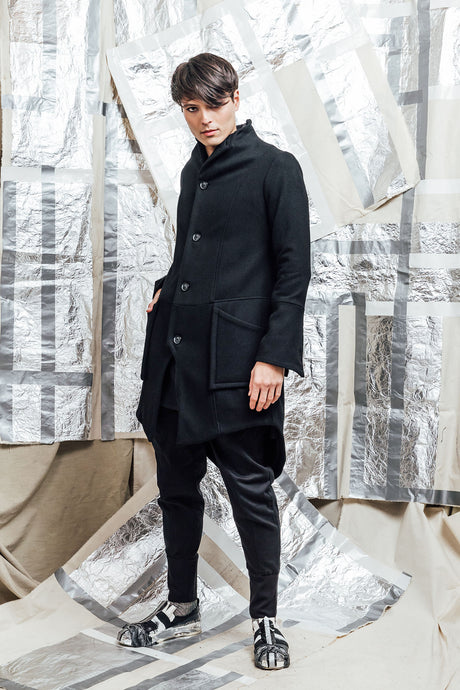 unisex menswear black coat