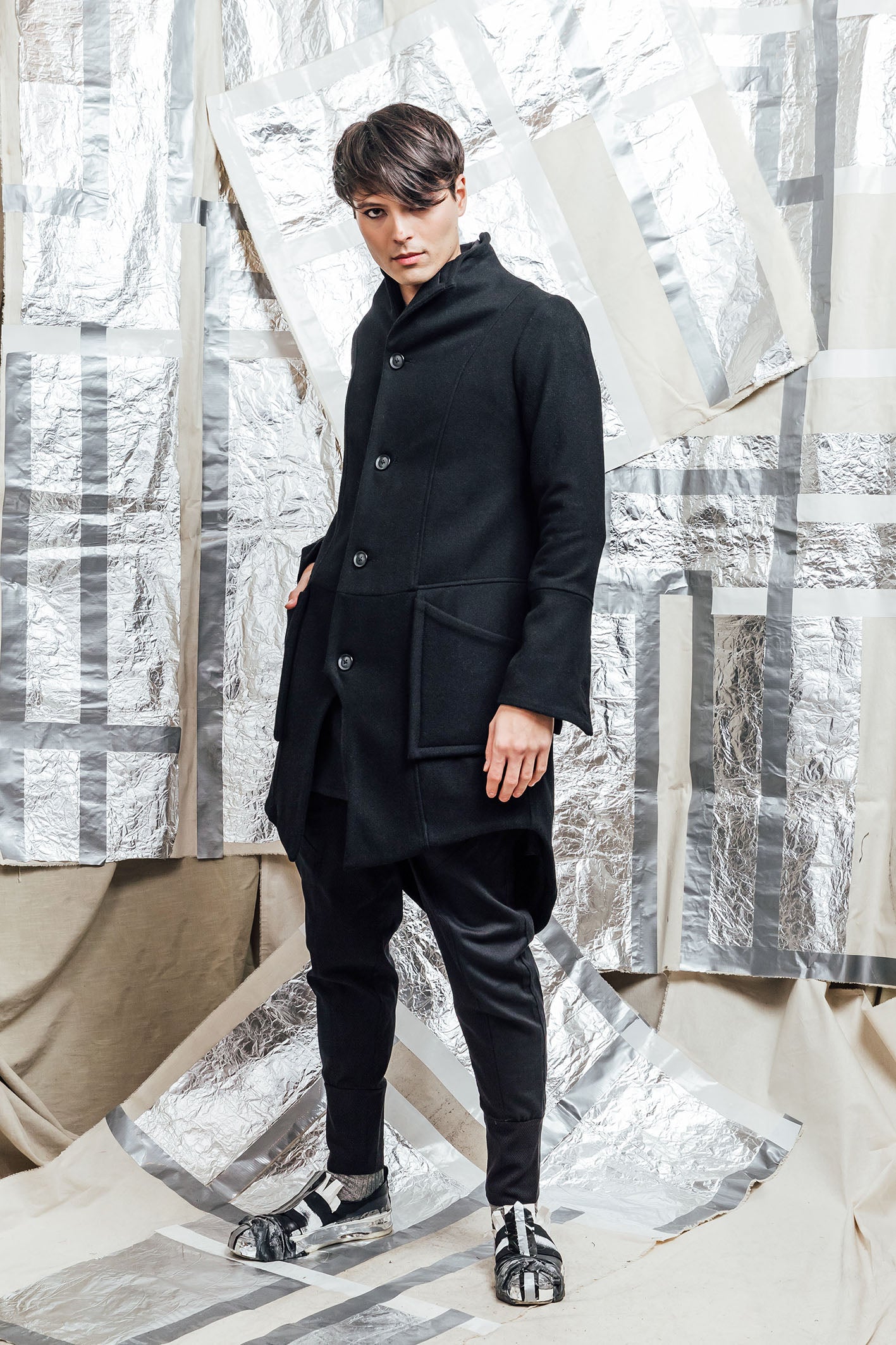 unisex menswear black coat