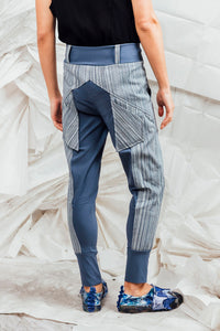 SL25 ENZI SLIM LINE PANTS - DENIM RESORT STRIPE