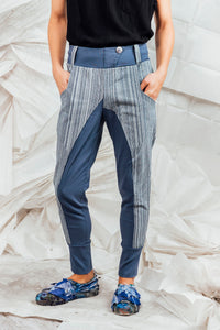 SL25 ENZI SLIM LINE PANTS - DENIM RESORT STRIPE