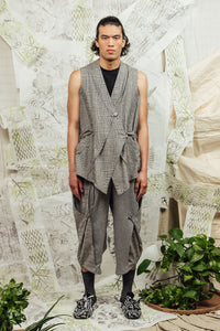 SL24 FIYAN APRON TIE VEST - RIVERSTONE CHECK