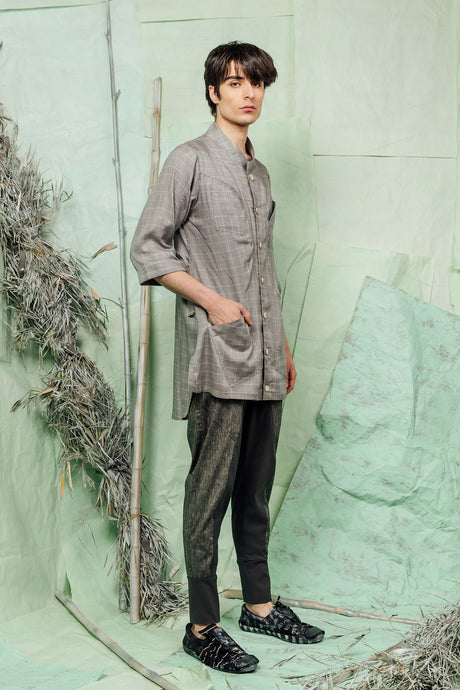 SL26 KAIEN LONG SHIRT - RIVERSTONE CHECK