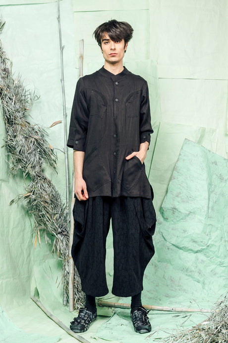 SL26 KAIEN LONG SHIRT - OBSIDIAN