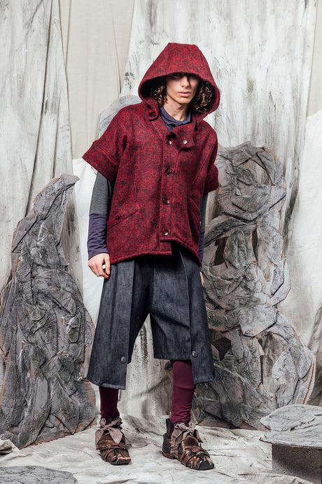 AW24 KAMAJI HOOD JACKET - GARNET