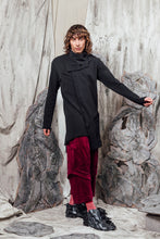 Load image into Gallery viewer, AW24 LINO LONG SLEEVE SCARF TOP - OBSIDIAN