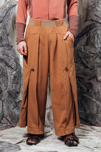 AW24 LYNDON BUTTON FLARE PANTS - CAMEL