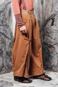 AW24 LYNDON BUTTON FLARE PANTS - CAMEL