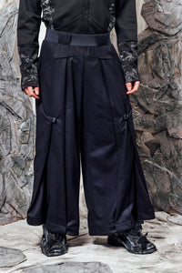 AW24 LYNDON BUTTON FLARE PANTS - DEEP INK