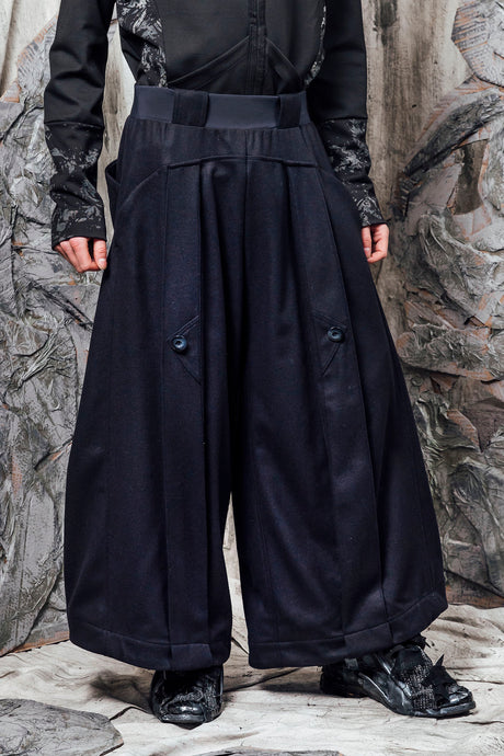 AW24 LYNDON BUTTON FLARE PANTS - DEEP INK