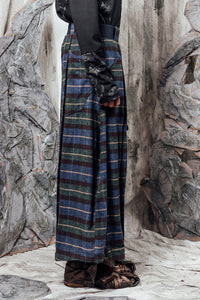 AW24 LYNDON BUTTON FLARE PANTS - JADE TARTAN