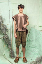 Load image into Gallery viewer, Dyed, Brown, Loose Fitted, Boxy, Loose-Fitted, Buttoned, Alternative-Styled, Luxurious Men's Top