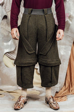 Load image into Gallery viewer, AW26 ORFEO ZIP LEG WIDE PANTS - FOREST CHEVRON