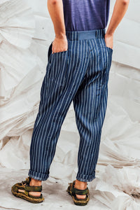 SL25 RAYDEN STRAIGHT LEG PANT - DENIM PINSTRIPE