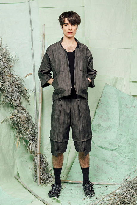 SL26 RENZO KIMONO ZIP JACKET - CHARCOAL