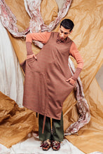 Load image into Gallery viewer, AW25 SHURI  RUCHE TUNIC DRESS - CEDARWOOD CHECK