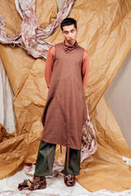 Load image into Gallery viewer, AW25 SHURI  RUCHE TUNIC DRESS - CEDARWOOD CHECK