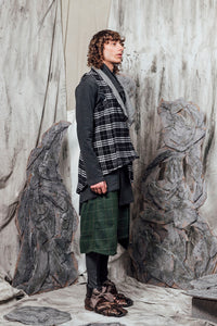 AW24 UZURI ZIP VEST - OBSIDIAN PLAID