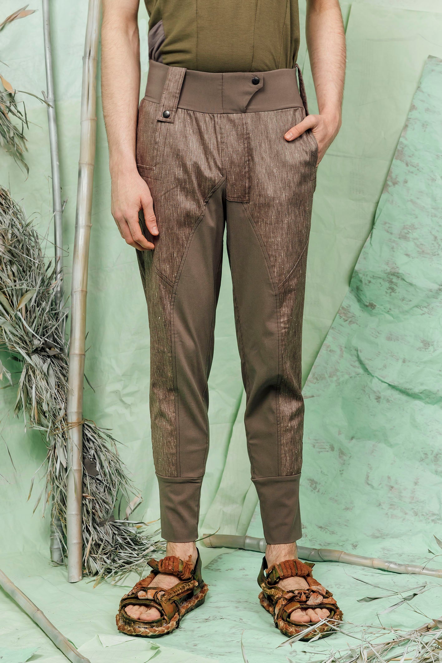 SL26 ZEPHYN SLIM LINE PANTS - BURNT UMBER
