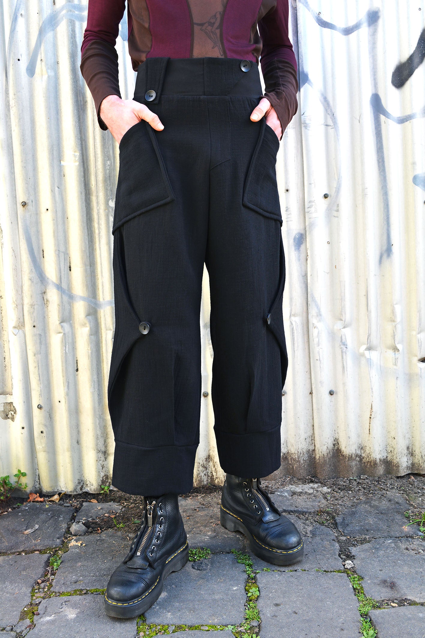 AW25 ORIME WIDE FOLD PANTS - OBSIDIAN SLUB