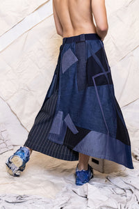 RS25 TAHNI ZERO WASTE SKIRT - ARTISAN DENIM