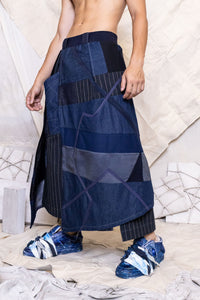 RS25 TAHNI ZERO WASTE SKIRT - ARTISAN DENIM