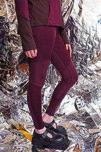 AW23 TARAN PANELED LEGGINGS - MERLOT