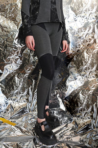 AW23 TARAN PANELED LEGGINGS - OBSIDIAN CHARCOAL