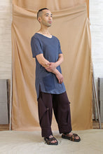 Load image into Gallery viewer, Italian Linen Men&#39;s Long Line Pocket Tee