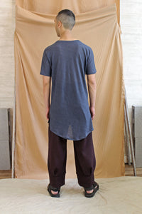 Italian Linen Men's Long Line Pocket Tee