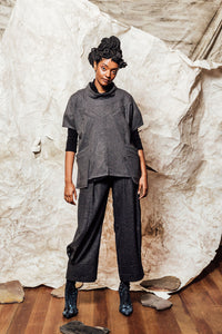 unisex paneled graphite wool top