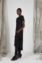 Load image into Gallery viewer, Black Draped Knit Dress with Detachable Hood